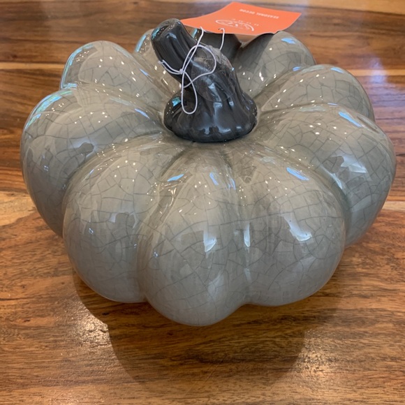 Martha Stewart Holiday Martha Stewart Pumpkin Gray Glass Pumpkin